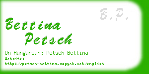 bettina petsch business card